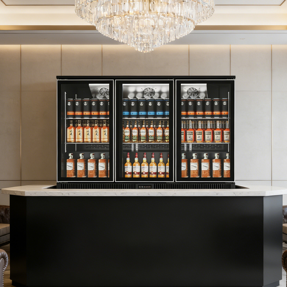 Wine Beer Fridge Under Counter - Мини-холодильник для напитков, 3-дверный барный холодильник